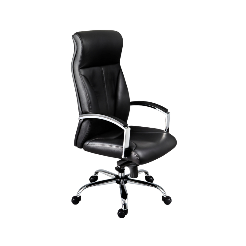 Descubre la silla ejecutiva modelo ZAID de Aura Muebles, una combinación perfecta de estilo. Brinda excelente soporte lumbar y asiento acolchado para una postura saludable.