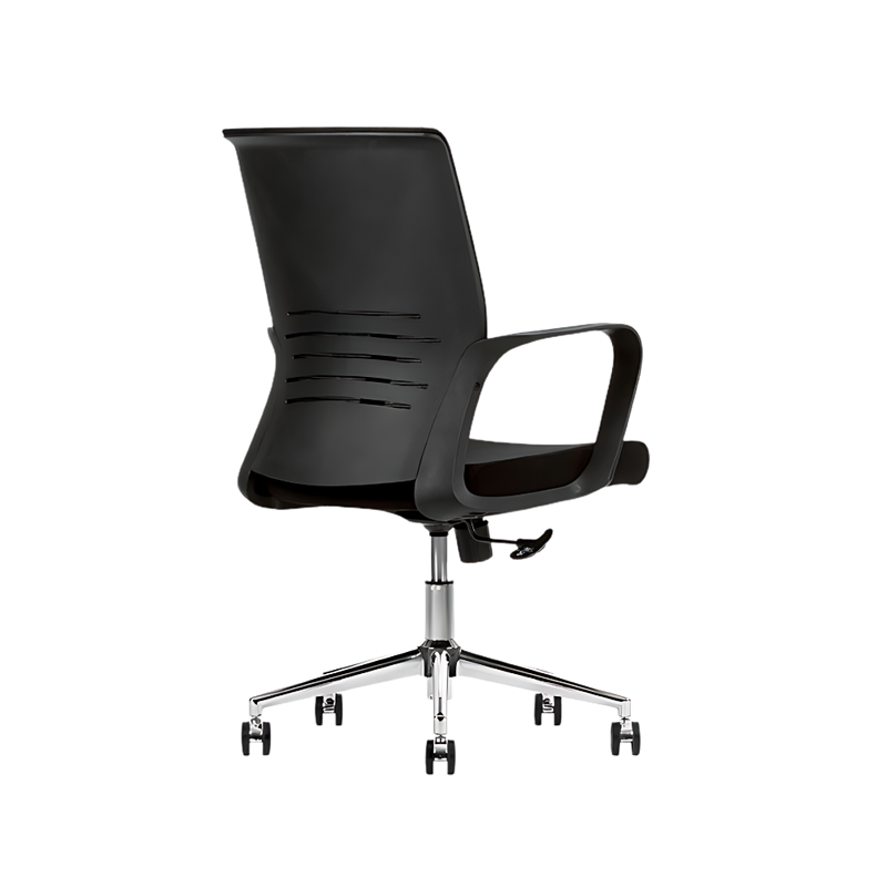 Silla Operativa ACTIVE BLACK es una Silla ergonómica en negro con soporte lumbar y ajustes personalizados. Comodidad y estilo profesional para cualquier oficina moderna.