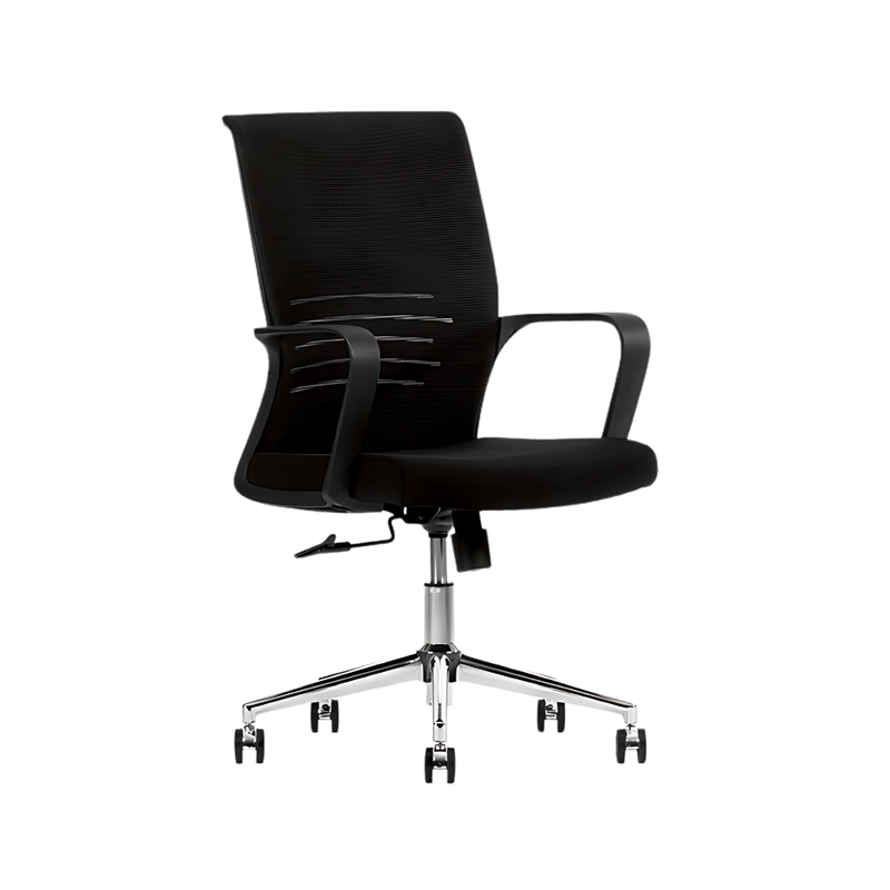 Silla Operativa ACTIVE BLACK es una Silla ergonómica en negro con soporte lumbar y ajustes personalizados. Comodidad y estilo profesional para cualquier oficina moderna.