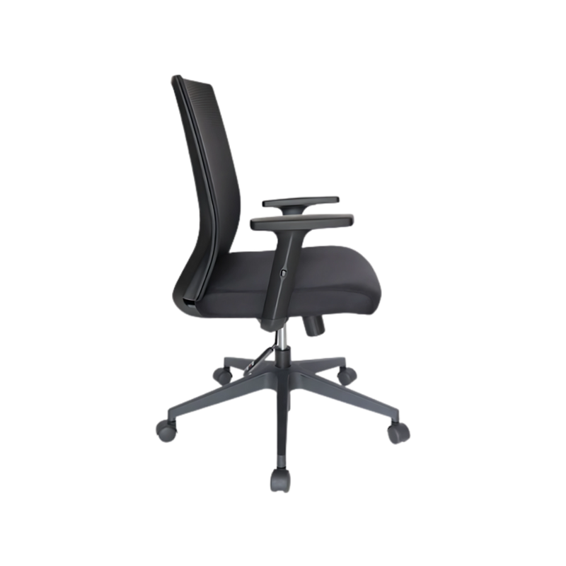 Encuentra la silla operativa modelo Bosse OHE-63 en color negro en Aura Muebles. Diseño moderno, materiales de alta calidad y ajustes personalizables para una postura ergonómica y máxima productividad en tu oficina.
