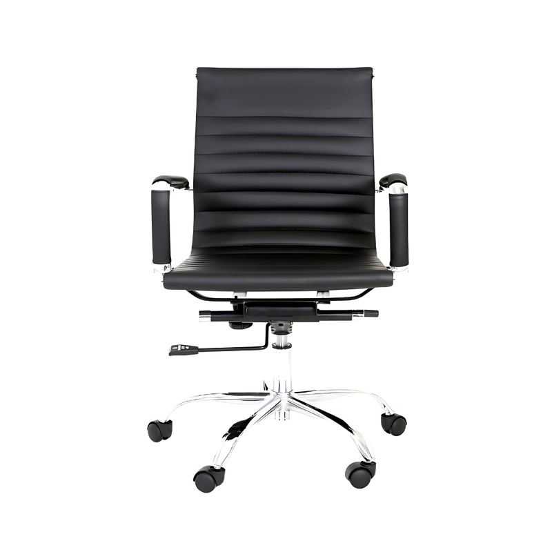La silla operativa modelo CADIZ respaldo bajo ECO de Aura Muebles es perfecta para un ambiente de trabajo cómodo y saludable. Su diseño ergonómico y soporte lumbar reducen la fatiga y mejoran la postura.