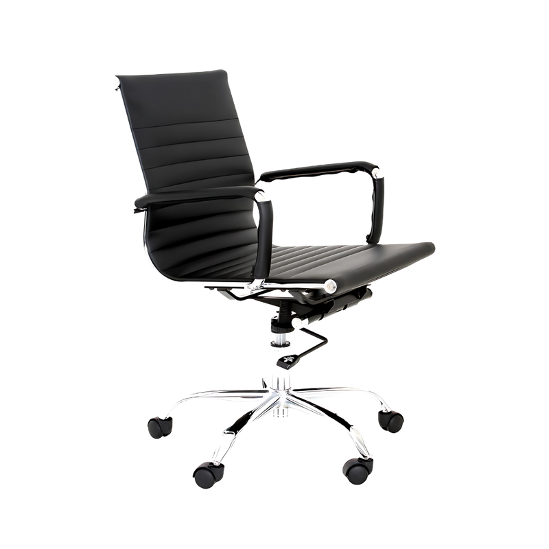 La silla operativa modelo CADIZ respaldo bajo ECO de Aura Muebles es perfecta para un ambiente de trabajo cómodo y saludable. Su diseño ergonómico y soporte lumbar reducen la fatiga y mejoran la postura.