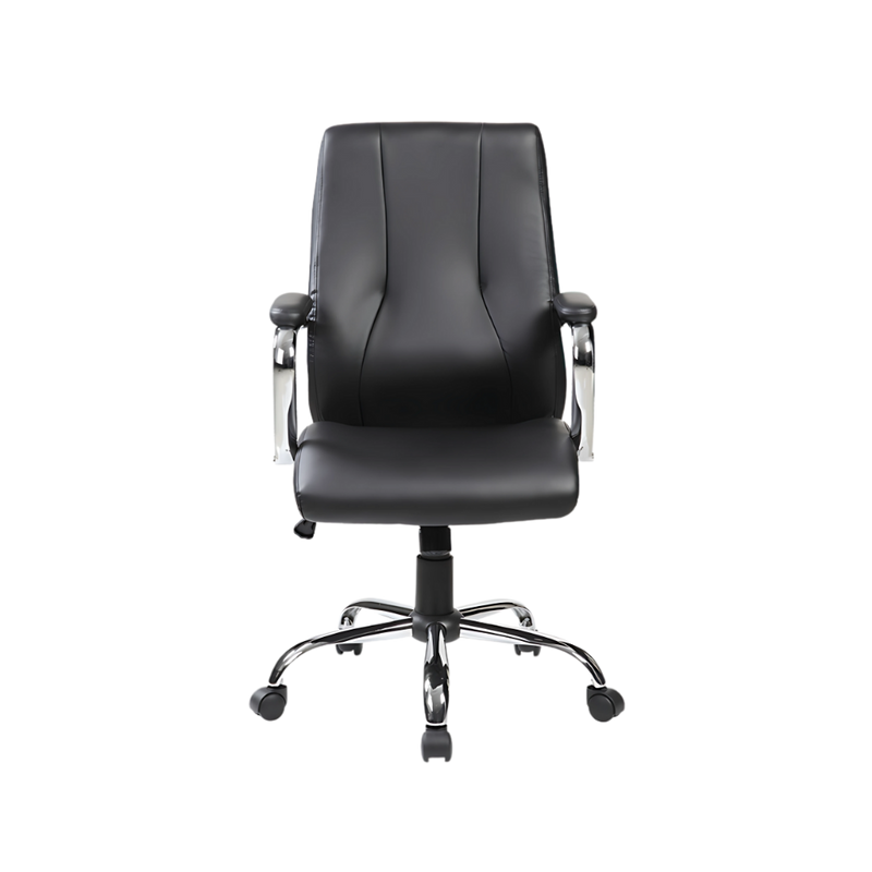 Silla operativa Mecanismo reclinable con altura ajustable y perilla para ajustar la suavidad de reclinación Base Estrella de 5 puntas en cromo Aura Muebles modelo E-510
