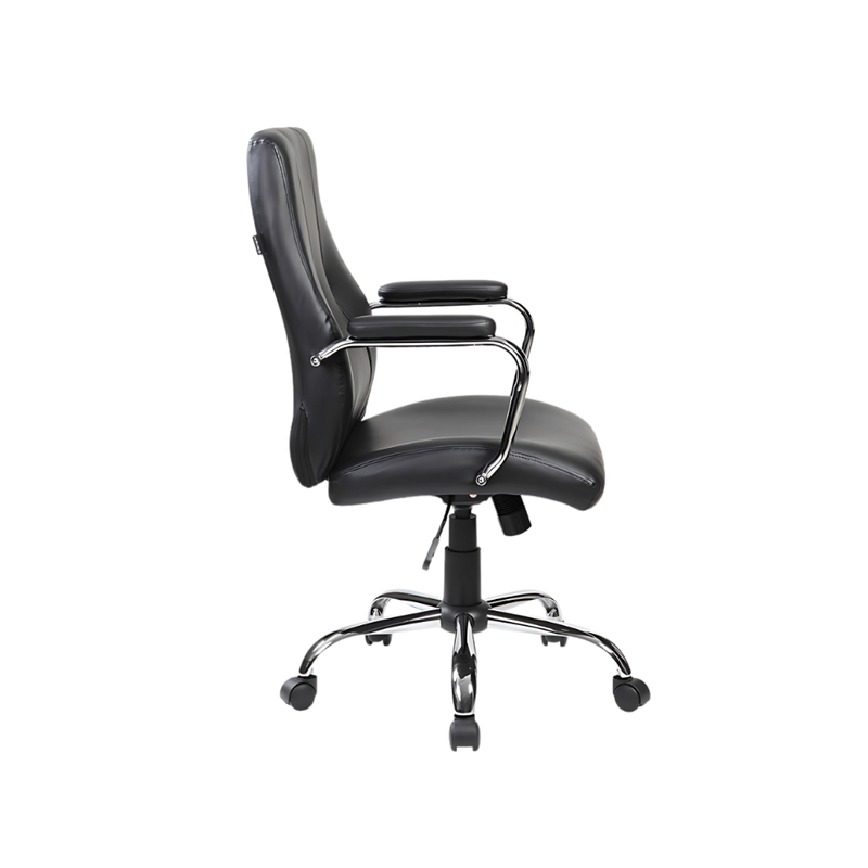 Silla operativa Mecanismo reclinable con altura ajustable y perilla para ajustar la suavidad de reclinación Base Estrella de 5 puntas en cromo Aura Muebles modelo E-510