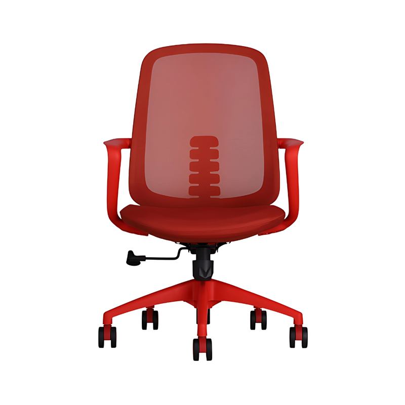 La silla operativa modelo MERCURIO en color Rojo de Aura Muebles es ideal para mantener una postura ergonómica mientras trabajas. Aumenta tu productividad con esta silla cómoda y funcional.