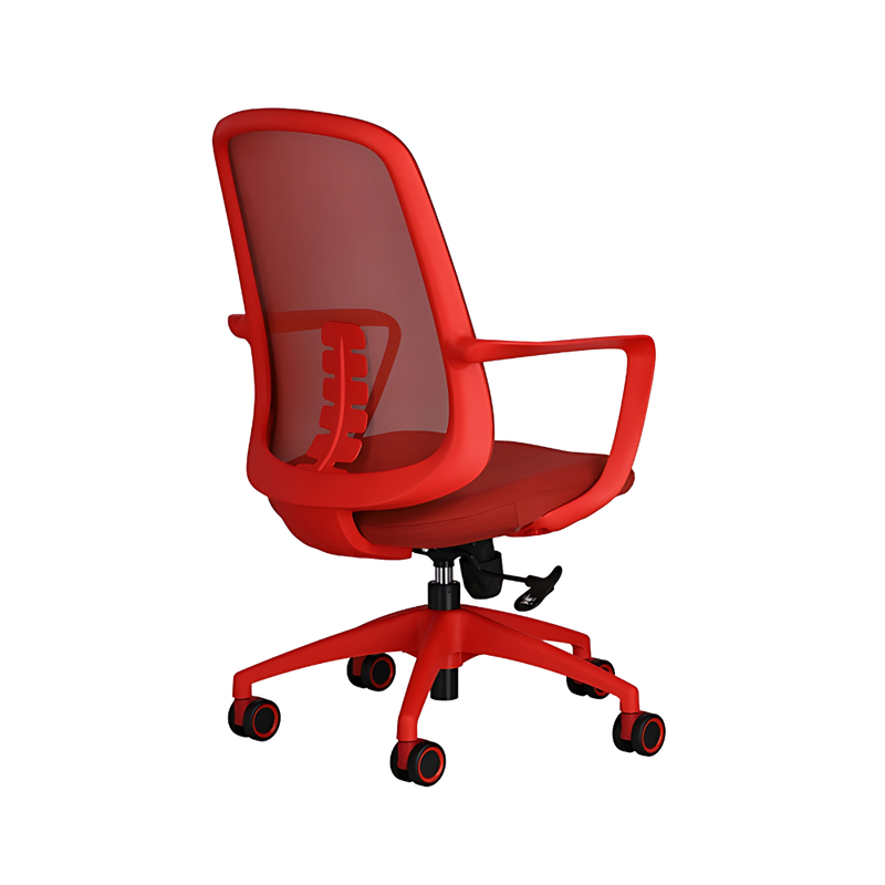 La silla operativa modelo MERCURIO en color Rojo de Aura Muebles es ideal para mantener una postura ergonómica mientras trabajas. Aumenta tu productividad con esta silla cómoda y funcional.