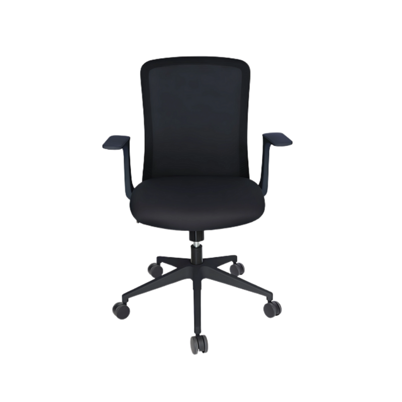 Encuentra la silla operativa Modelo OHE-84 en color negro en Aura Muebles. Diseñada ergonómicamente para comodidad brindar y soporte durante largas horas de trabajo.