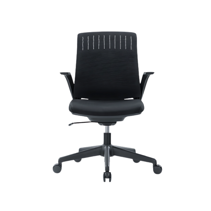 Descubre la silla operativa modelo Whale OHE-100 en color negro de Aura Muebles. Mejora tu postura y aumenta tu productividad en el trabajo con esta silla ergonómica y ajustable.
