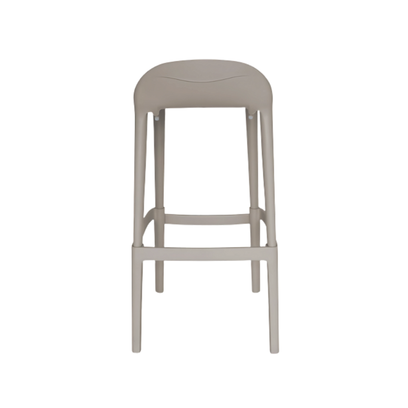 Silla para restaurante alta JOYOUS Patas asiento y respaldo de dos piezas en polipropileno de alta resistencia y duración para la intemperie resistente a los rayos ultravioleta (UV) Aura Muebles modelo OHV-83