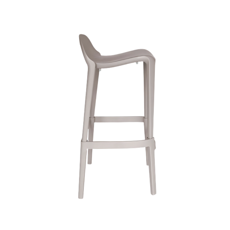 Silla para restaurante alta JOYOUS Patas asiento y respaldo de dos piezas en polipropileno de alta resistencia y duración para la intemperie resistente a los rayos ultravioleta (UV) Aura Muebles modelo OHV-83