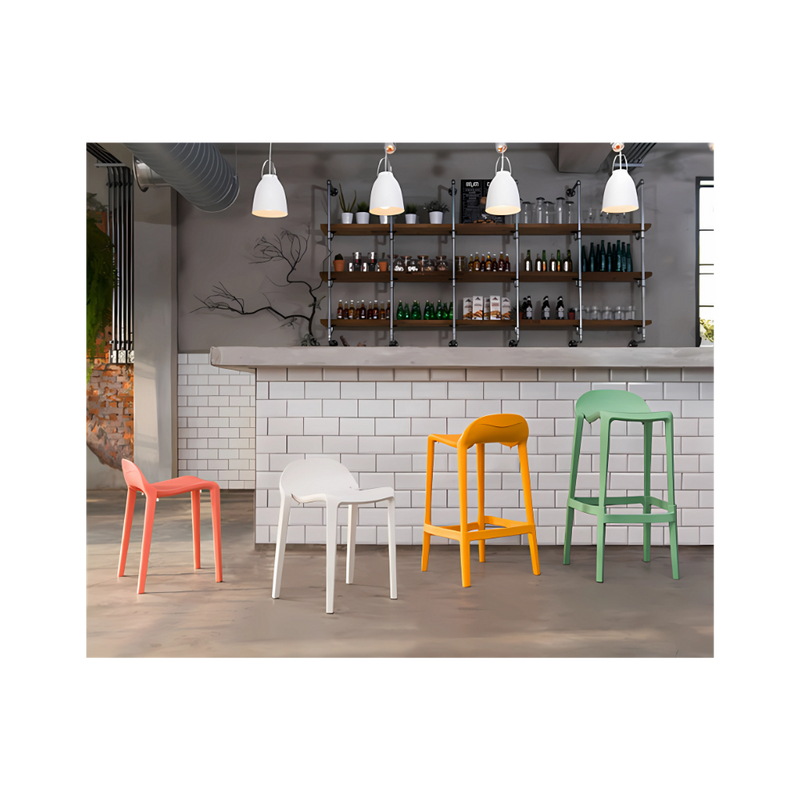 Silla para restaurante JOYOUS Patas asiento y respaldo de dos piezas en polipropileno de alta resistencia y duración para la intemperie resistente a los rayos ultravioleta (UV) Aura Muebles modelo OHV-82