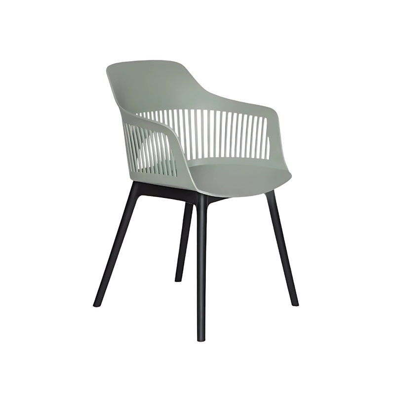 Silla para restaurante con respaldo y asiento En polipropileno color negro con protección UV Estructura En plástico Aura Muebles modelo AR-2000