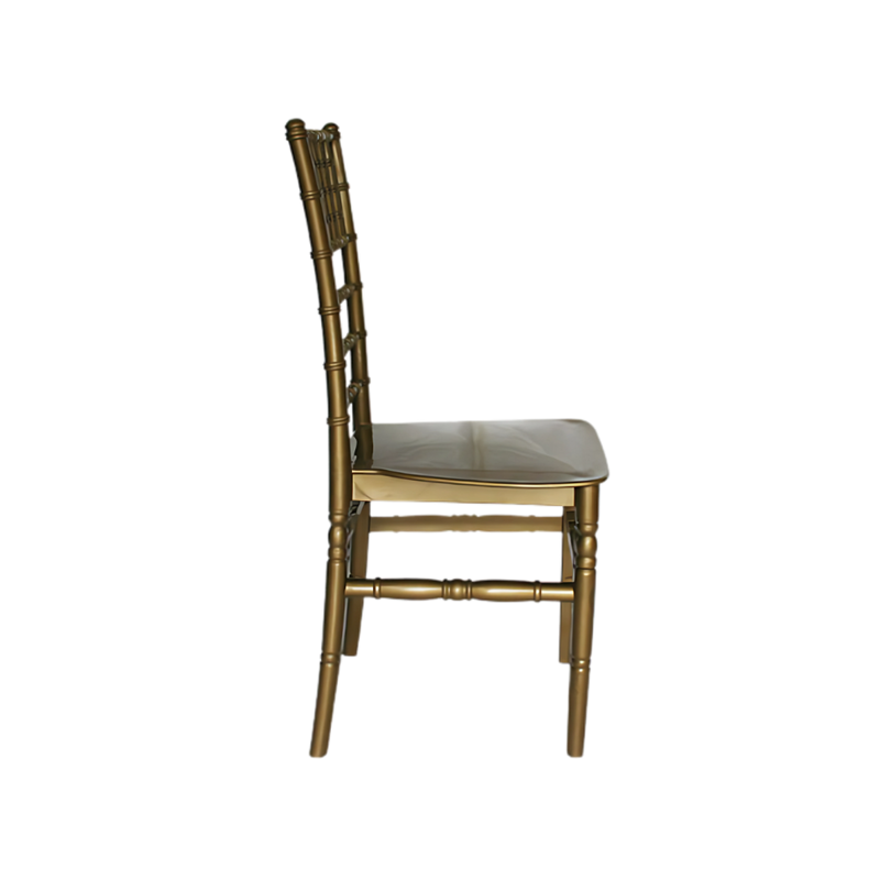 Silla para restaurante con respaldo asiento y patas de una sola pieza en polipropileno de alta resistencia y duración para intemperie resistente a los rayos ultravioleta (UV) y al ambiente salino Color Blanco perla plata negro chocolate oro Aura Muebles modelo FESTINA