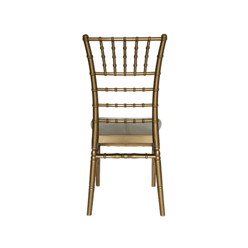 Silla para restaurante con respaldo asiento y patas de una sola pieza en polipropileno de alta resistencia y duración para intemperie resistente a los rayos ultravioleta (UV) y al ambiente salino Color Blanco perla plata negro chocolate oro Aura Muebles modelo FESTINA