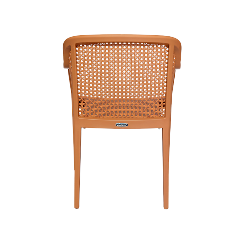 Silla para restaurante GRACE Terminado en imitación bejuco de una sola pieza en polipropileno de alta resistencia y duración para la intemperie, resistente a los rayos ultravioleta (UV) Aura Muebles modelo OHV-7028