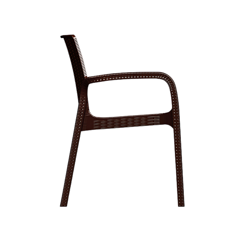 Silla para restaurante KOPPLA Respaldo asiento y patas terminado en imitación mimbre de una sola pieza en polipropileno de alta resistencia y duración para intemperie resistente a los rayos ultravioleta (UV) Aura Muebles OHV-93