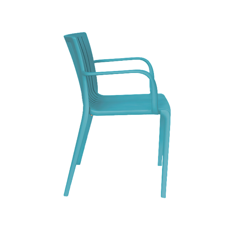 Silla para restaurante MILOS de una sola pieza en polipropileno de alta resistencia y duración para la intemperie resistente a los rayos ultravioleta (UV) Aura Muebles modelo OHV-7203A