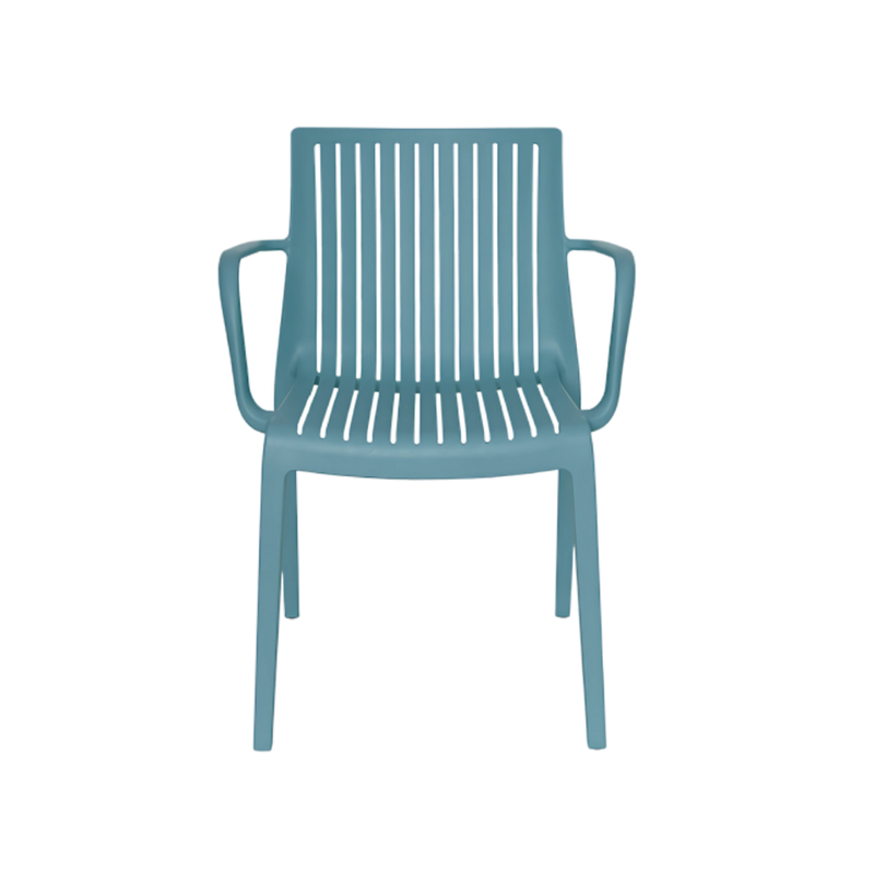 Silla para restaurante MILOS de una sola pieza en polipropileno de alta resistencia y duración para la intemperie resistente a los rayos ultravioleta (UV) Aura Muebles modelo OHV-7203A