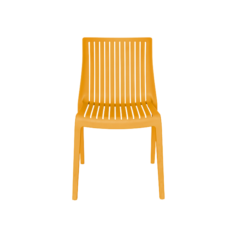 Silla para restaurante MILOS una sola pieza en polipropileno de alta resistencia y duración para la intemperie, resistente a los rayos ultravioleta (UV) Aura Muebles modelo OHV-7203B