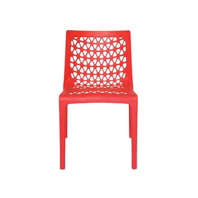 Silla para restaurante con patas asiento y respaldo de una sola pieza en polipropileno de alta resistencia y duración para la intemperie resistente a los rayos ultravioleta (UV) y al ambiente salino Aura Muebles modelo OHV-74