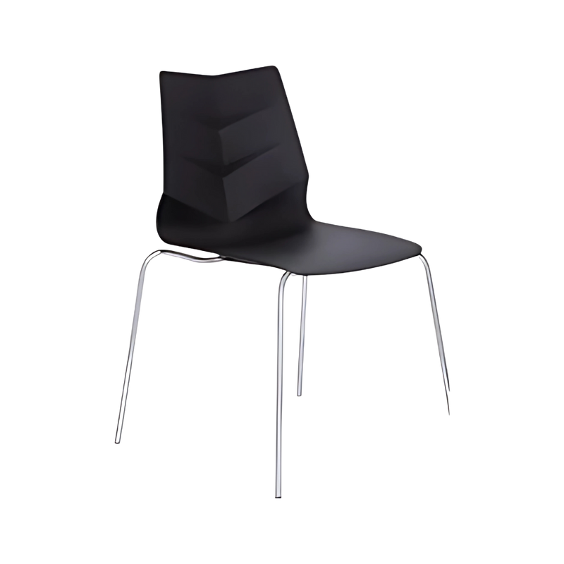 Silla para restaurante Respaldo y asiento En polipropileno de una sola pieza en color blanco gris negro y verde con protección UV Aura Muebles modelo PL-80