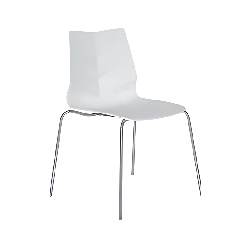 Silla para restaurante Respaldo y asiento En polipropileno de una sola pieza en color blanco gris negro y verde con protección UV Aura Muebles modelo PL-80