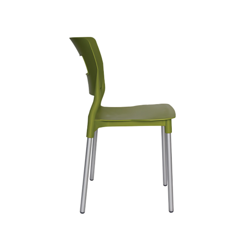 Silla para restaurante con asiento y respaldo de una sola pieza en polipropileno de alta resistencia y duración para la intemperie resistente a los rayos ultravioleta (UV) y al ambiente salino SAND Aura Muebles modelo OHV-64
