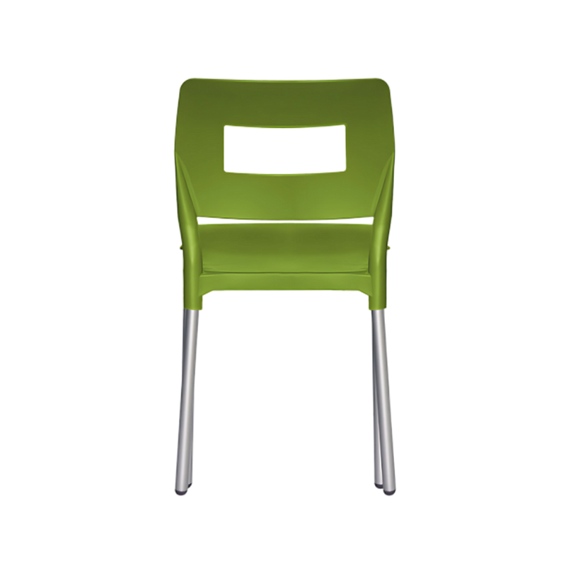 Silla para restaurante con asiento y respaldo de una sola pieza en polipropileno de alta resistencia y duración para la intemperie resistente a los rayos ultravioleta (UV) y al ambiente salino SAND Aura Muebles modelo OHV-64