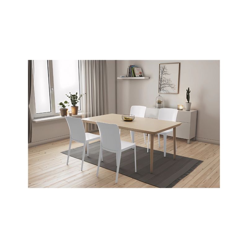 Silla para restaurante con su diseño ergonómico y resistencia al clima permite disfrutar del aire libre sin preocupaciones SOLEI Aura Muebles modelo OHV-59 sin brazos