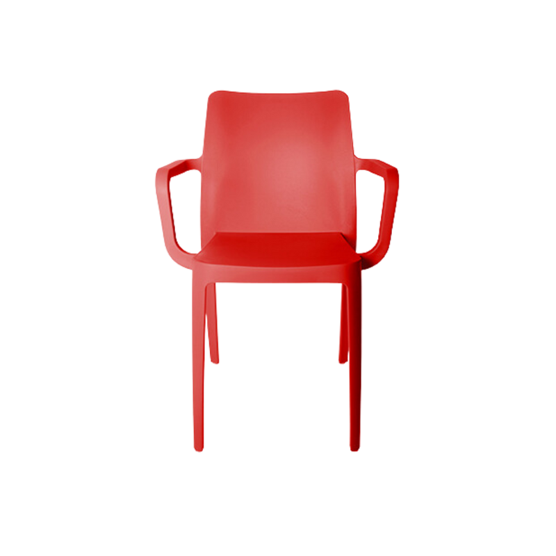 Silla para restaurante con su diseño ergonómico y resistencia al clima permite disfrutar del aire libre sin preocupaciones SOLEI Aura Muebles modelo OHV-59 con brazos