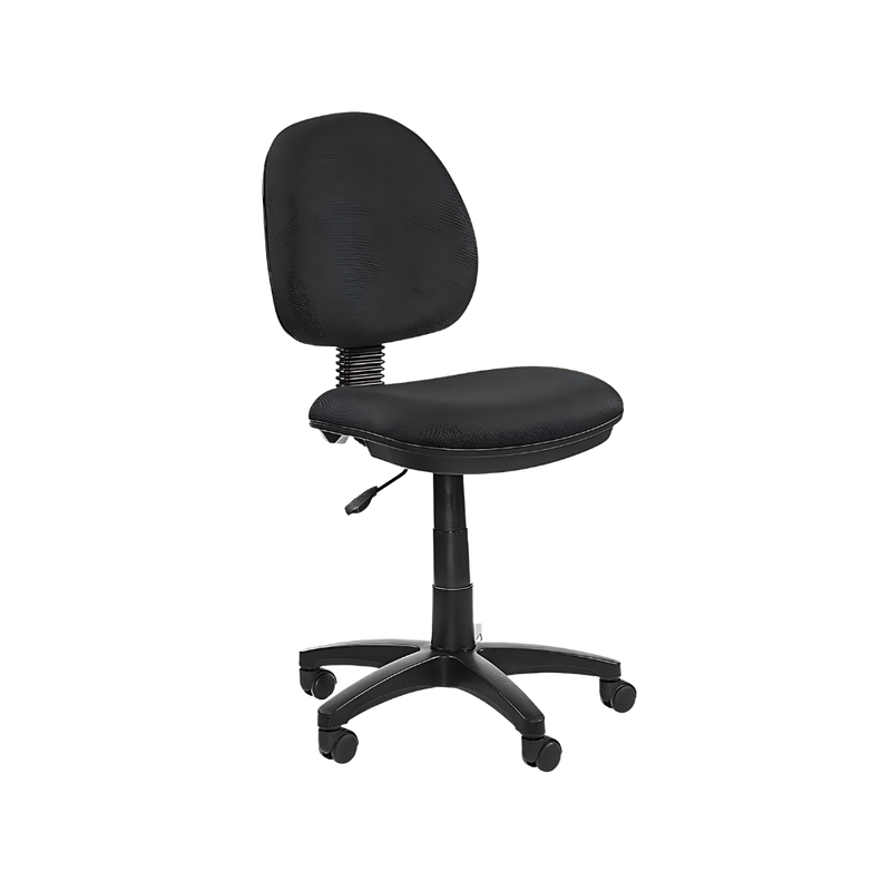 Silla secretarial Diseño ergonómico, asiento en polipropileno color negro y respaldo en plástico rígido, tapizados en variedad de colores con tapa de polipropileno Aura Muebles modelo A-118