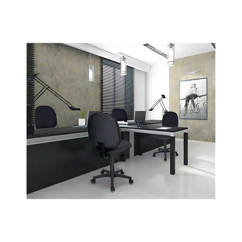 Silla secretarial CONTEMPO OHS-10 Aura Muebles con mecanismo en Plato de acero reforzado con palanca de accionamiento y bloqueo del pistón neumático
