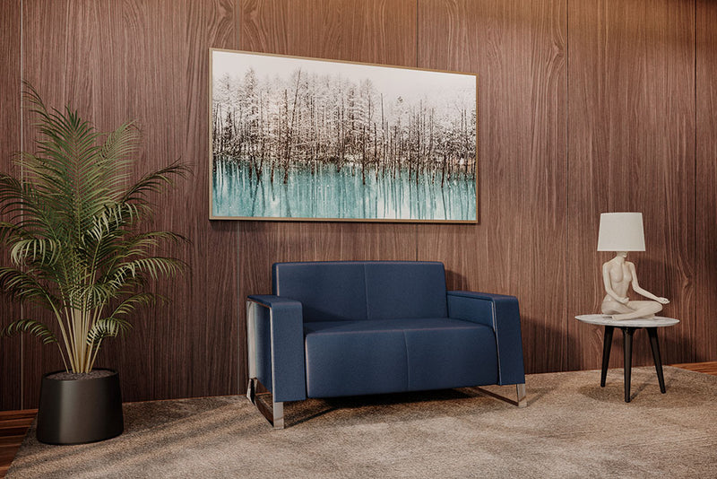 Sillón de visita modelo Sofa Element en sala de espera moderna, mostrando su diseño ergonómico y elegante.