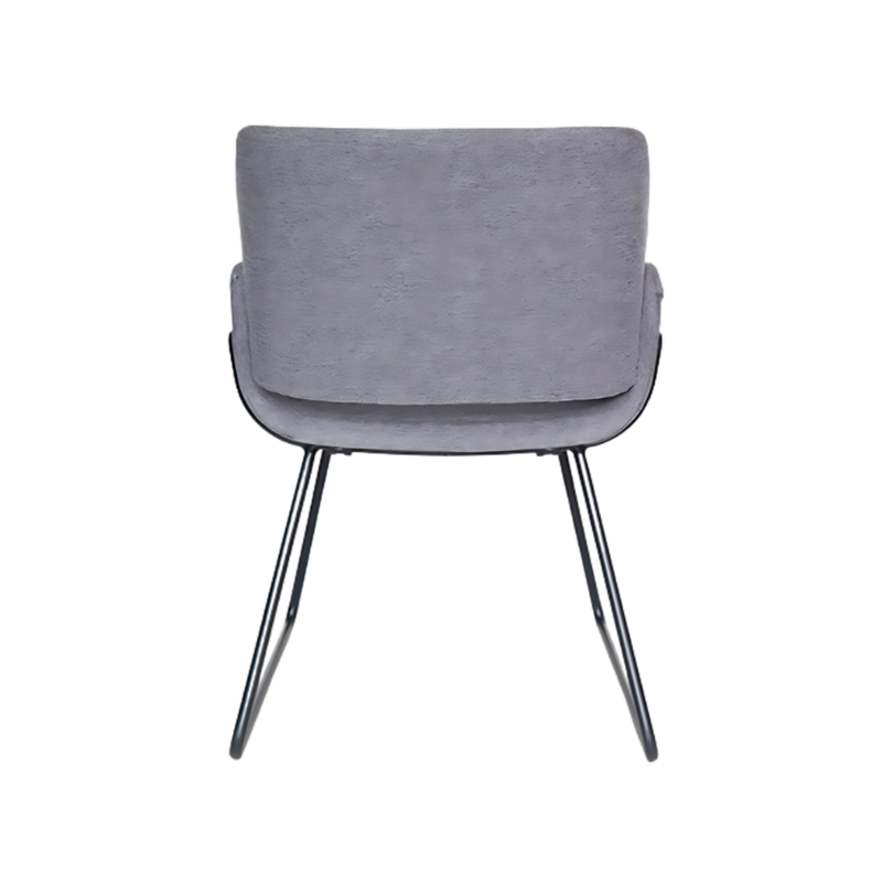 Sillón de visita confortable BORSANI Estructura de acero tubular de 5/8" de diámetro con acabado de pintura epóxica (electrostática) color negro mate Asiento respaldo y brazos base y armazón en madera de triplay hule espuma laminado flexible y alta resiliencia Aura Muebles modelo OHV-120