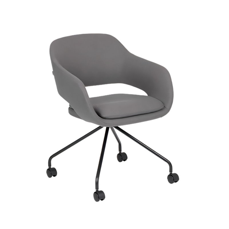 Descubre el sillón de visita VIBE RODAJAS de Aura Muebles, diseñado para brindar comodidad y estilo en oficinas y espacios corporativos. Con su base con rodajas, disfruta de movilidad y estabilidad.