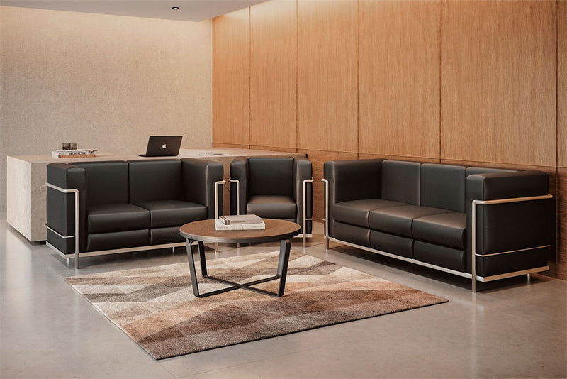 Sillón de visita 2 plazas Cubic dentro de sala de espera moderna con acabado profesional