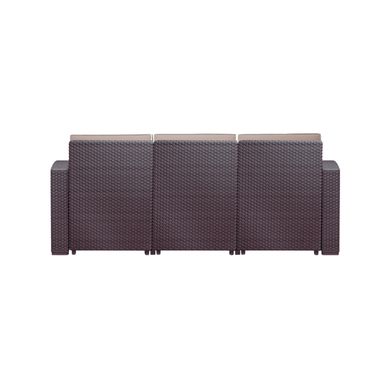 Sillón para restaurante MAGNOLIA Mueble en polipropileno de alta resistencia y duración para intemperie e interior resistente a los rayos ultravioleta (UV) y al ambiente salino con terminado en imitación rattán Aura Muebles modelo OHM-7023-SF