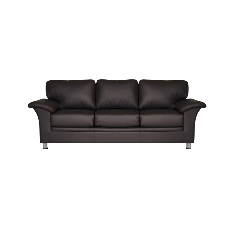 Sofá confortable Fabricada de madera de pino de 1″ de espesor en combinación con triplay de 16 mm. de espesor y unidos entre sí por grapa metálica de 2″ x 7/16″ con pegamento descansabrazos de madera curvada Aura Muebles modelo ANGEL