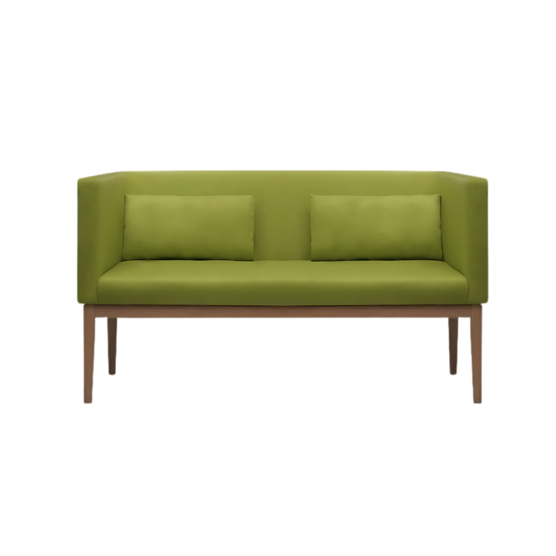 Sofá confortable Base en madera sólida de banak color natural nogal o negro armazón de triplay de pino de 18 mm. acojinamiento en poliuretano flexible con aislante térmico Aura Muebles modelo BIRMANIA