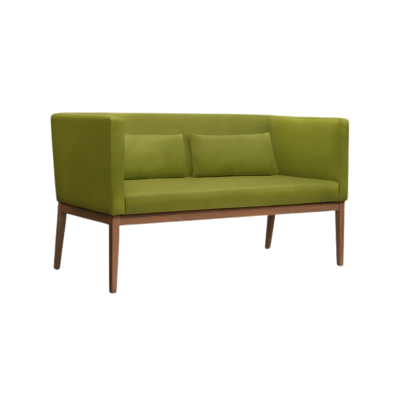 Sofá confortable Base en madera sólida de banak color natural nogal o negro armazón de triplay de pino de 18 mm. acojinamiento en poliuretano flexible con aislante térmico Aura Muebles modelo BIRMANIA