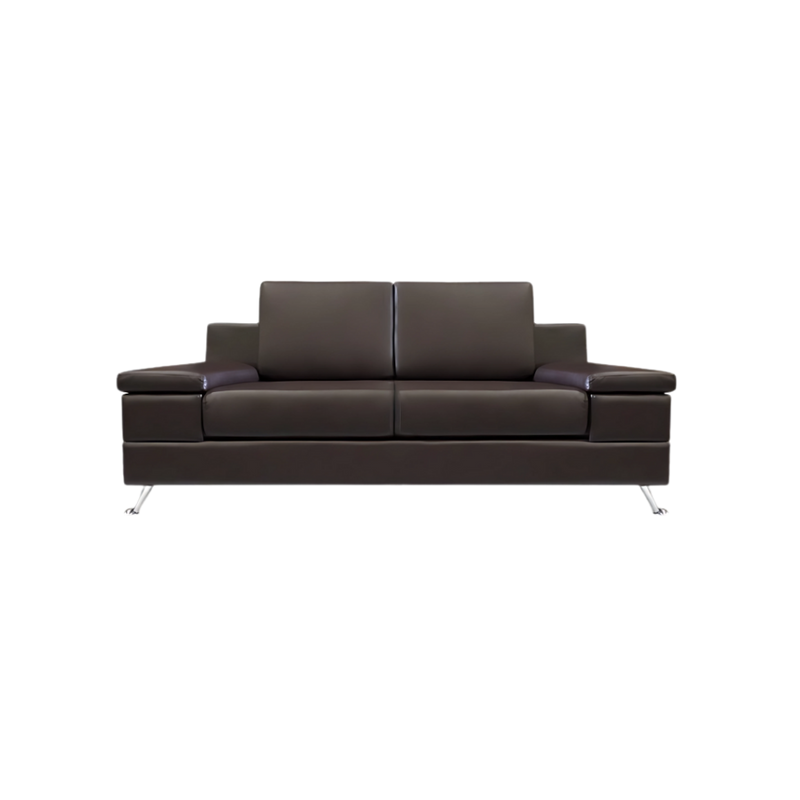 Sofá confortable Armazón de madera de pino sólido de 1″ de espesor patas metálicas cromadas acojinamiento en poliuretano flexible con aislante térmico Aura Muebles modelo ESTAMBUL