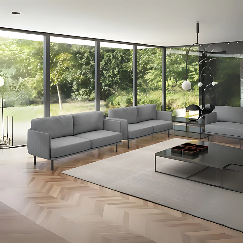 Sofá confortable FABRIZIA Bastidor en madera de haya de 1a estufada refilada y canteada brazos y respaldo en cuerpo de por triplay en madera de haya de 1a de 12 mm de espesor uniones fijas con adhesivo y grapas de acero frentes brazos y respaldo con recubrimiento de espuma firme en poliuretano flexible Aura Muebles modelo OHM-31003