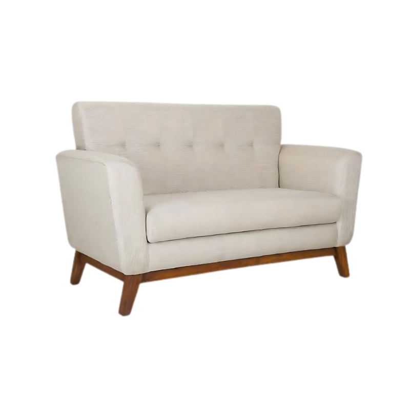 Sofá confortable Madera de pino solida de 21 mm. de primera calidad rafia entretejida al bastidor para mayor firmeza estructura ligada con bandastic #5 entrelazado patas de madera de pino Aura Muebles modelo LYON
