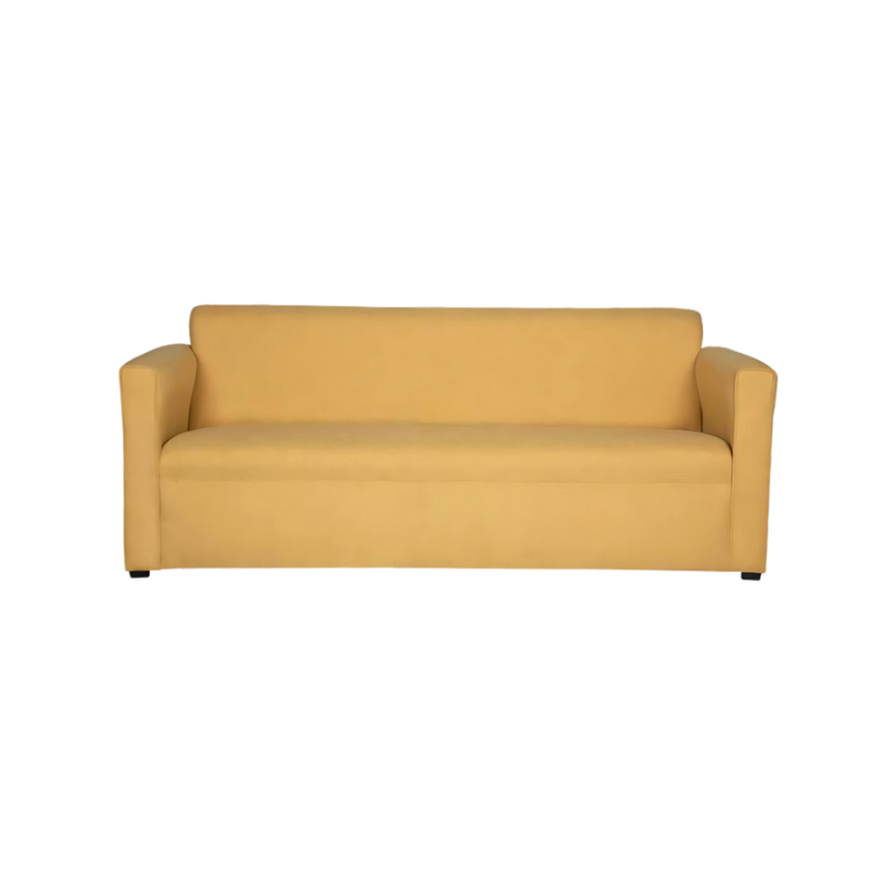 Sofá confortable Estructura de madera de pino solida de 21 mm. de primera calidad resorte zigzag enganchado al bastidor con grapas de seguridad para mayor soporte y durabilidad rafia entretejida al resorte y bastidor para mayor firmeza patas de polietileno triangular de 3 cm. Aura Muebles modelo MILAN-3P