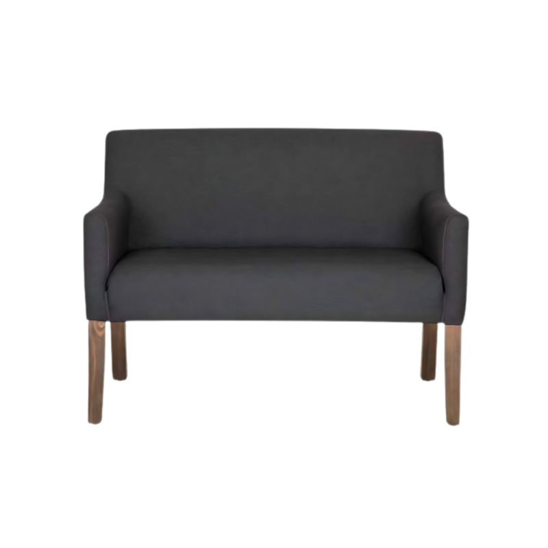 Sofá confortable Madera de pino nacional secado al natural calibrada a 3/4" de primera calidad terminada en laca Regatones antiderrapantes en patas para evitar ralladuras en piso Aura Muebles modelo SOFIA-2P