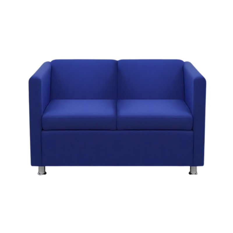 Sofá confortable Armazón de madera de pino sólido de 1″ de espesor patas metálicas cromadas acojinamiento en poliuretano flexible con aislante térmico Aura Muebles modelo SQUARE