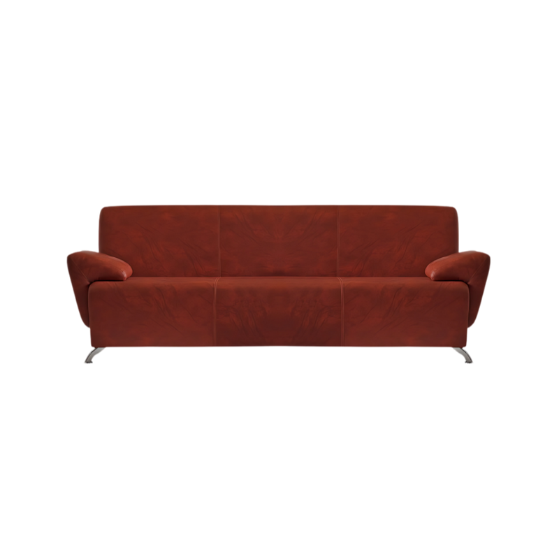 Sofá confortable Armazón de madera de pino sólido de 1″ de espesor patas metálicas cromadas acojinamiento en poliuretano flexible con aislante térmico Aura Muebles modelo STAR