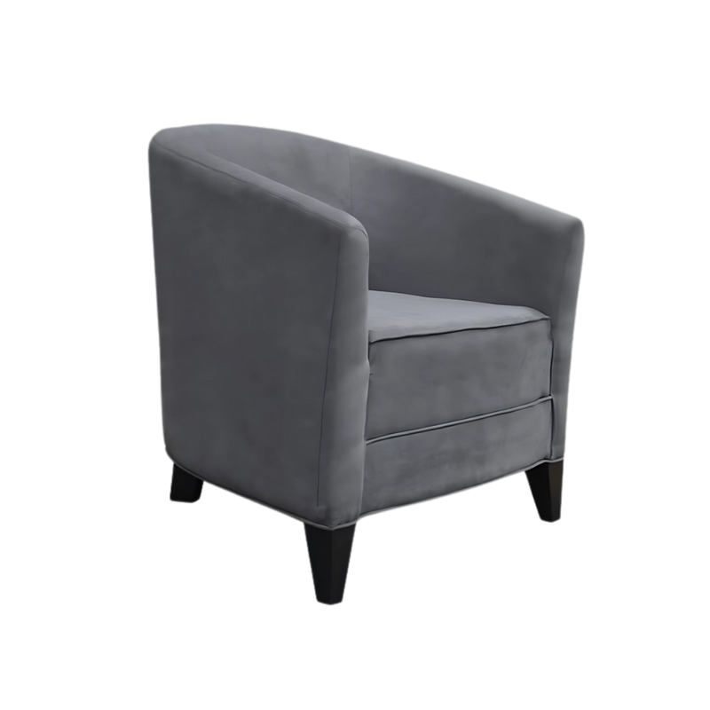 Sofá confortable Armazón de madera sólida de 1″ de espesor acojinamiento en poliuretano flexible patas de madera sólida barnizadas en color nogal Aura Muebles modelo VIENA