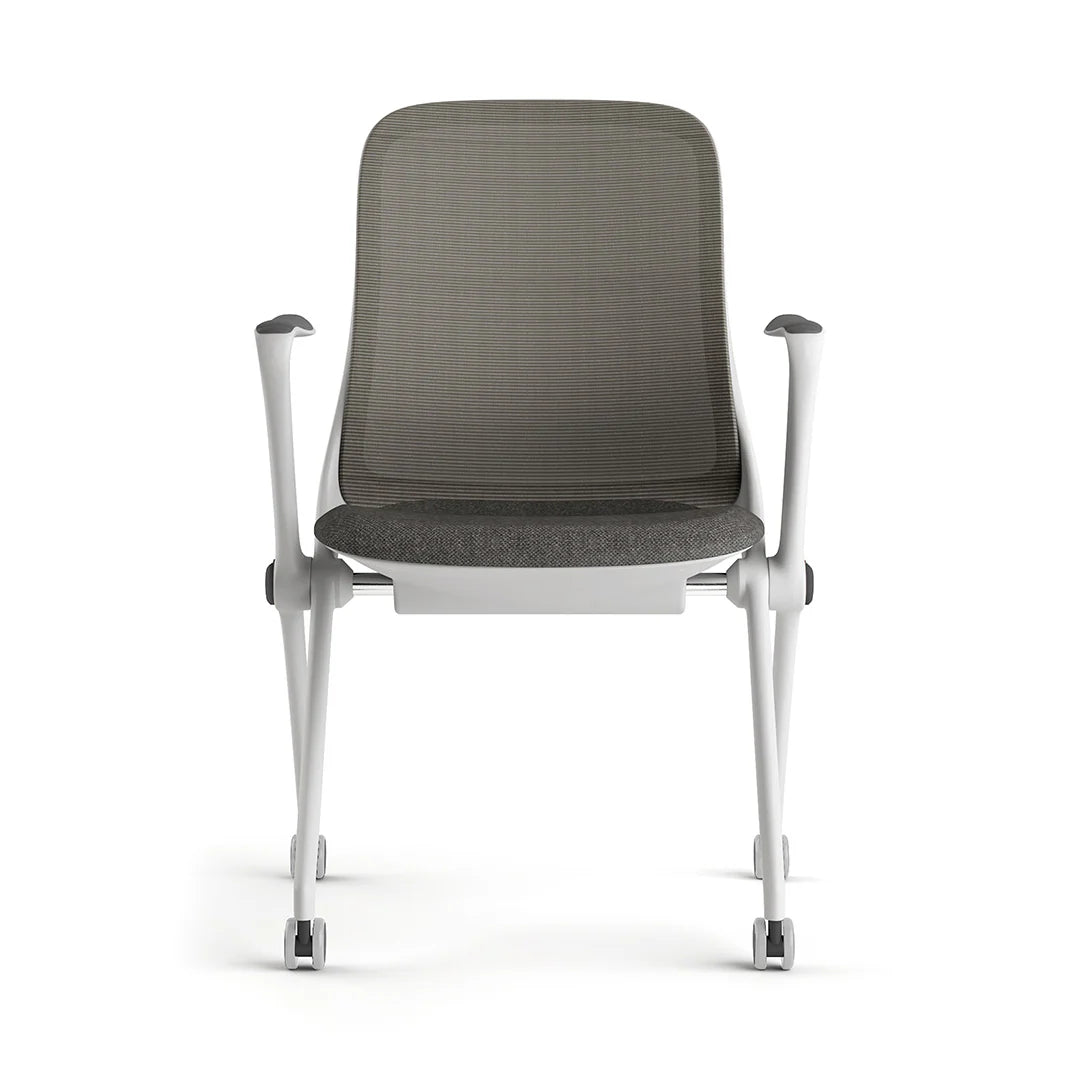 Silla de visita modelo ARA OHV-17 Blanco frente Aura Muebles