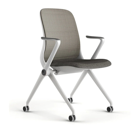 Silla de visita modelo ARA OHV-17 Blanco lateral Aura Muebles